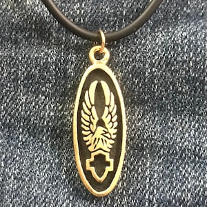 Gold HD Eagle & Shield Pendant Necklace