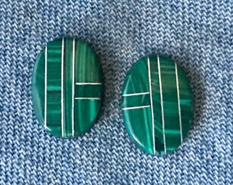 2 - Malachite Inlay Cabachons