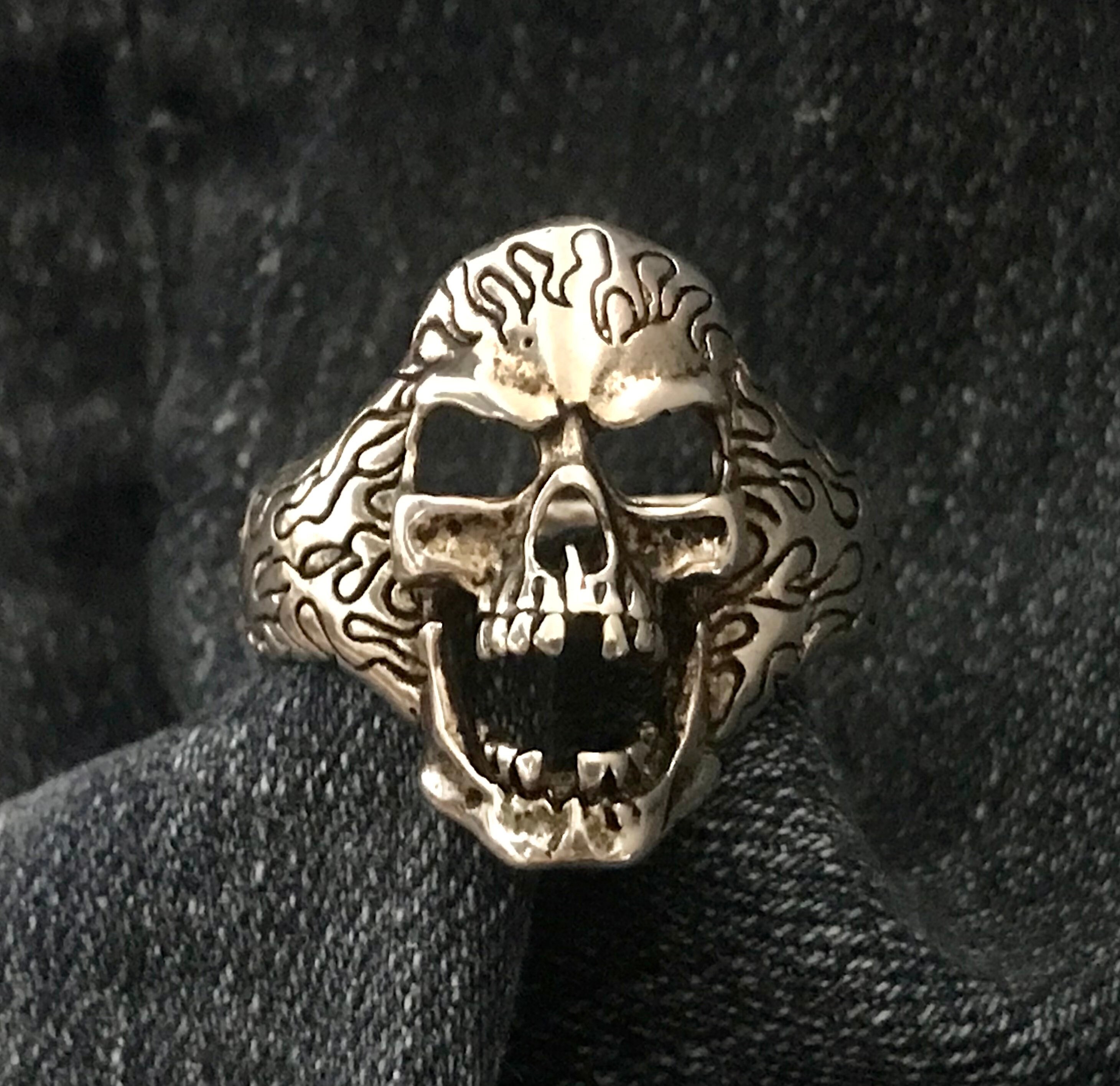 アクセサリー silver925 vintage seven skull ring Vintage Punk Sterling Silver Skull Ring – GTHIC
