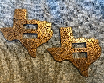 10 - Antique Bronze 'Texas' Slotted Conchos    - 1.5"