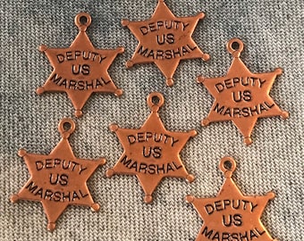 6 - Copper Deputy US Marshal Charms