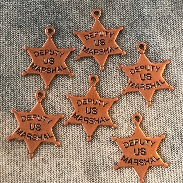 6 - Copper Deputy US Marshal Charms