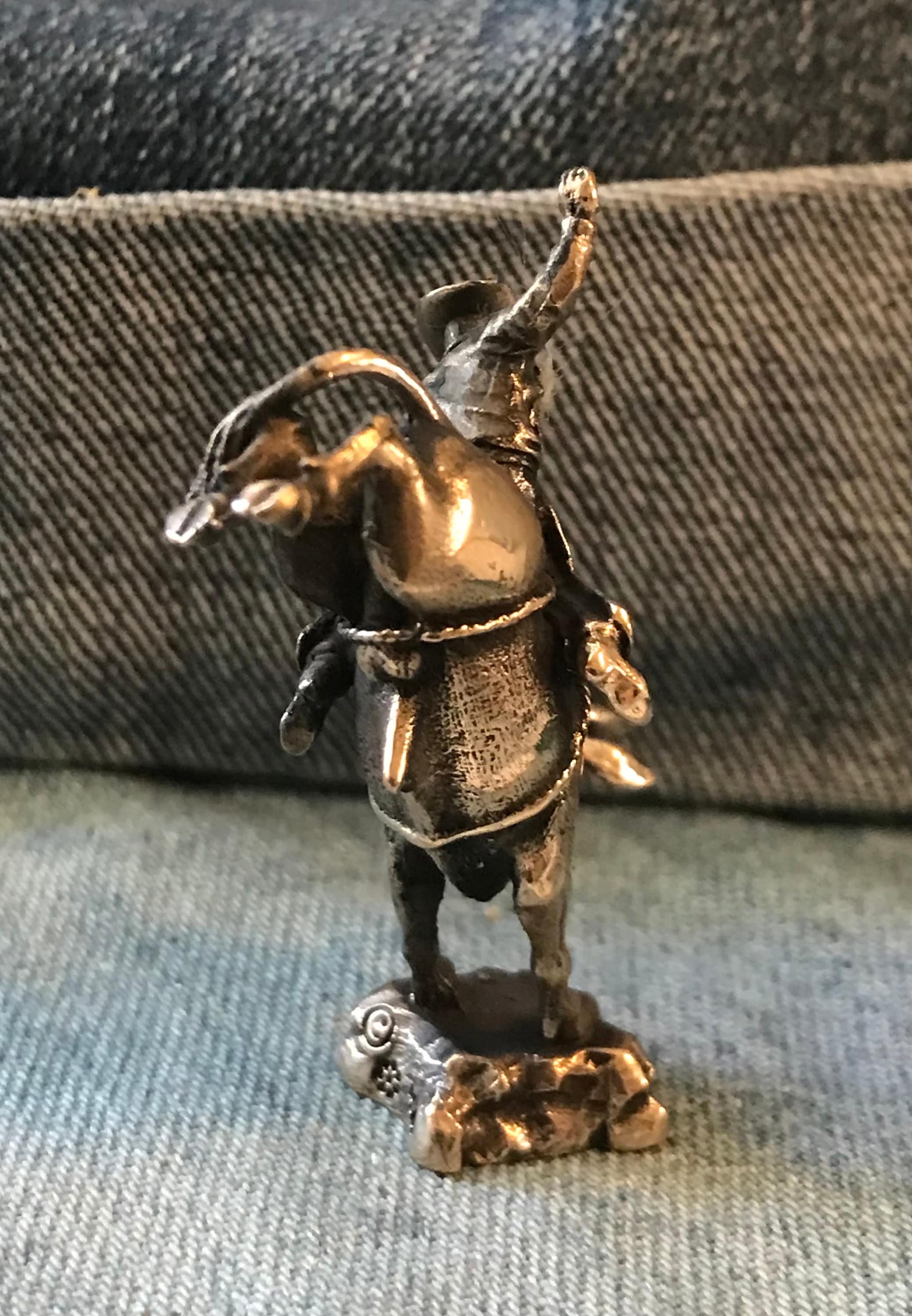 Solid Bronze Bull Rider Statue - Miniature - Etsy