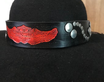Leather Harley Davidson Hatband