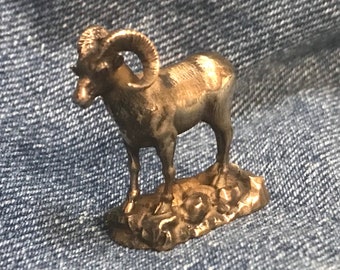 Bronze Bighorn Sheep Statue - Miniature