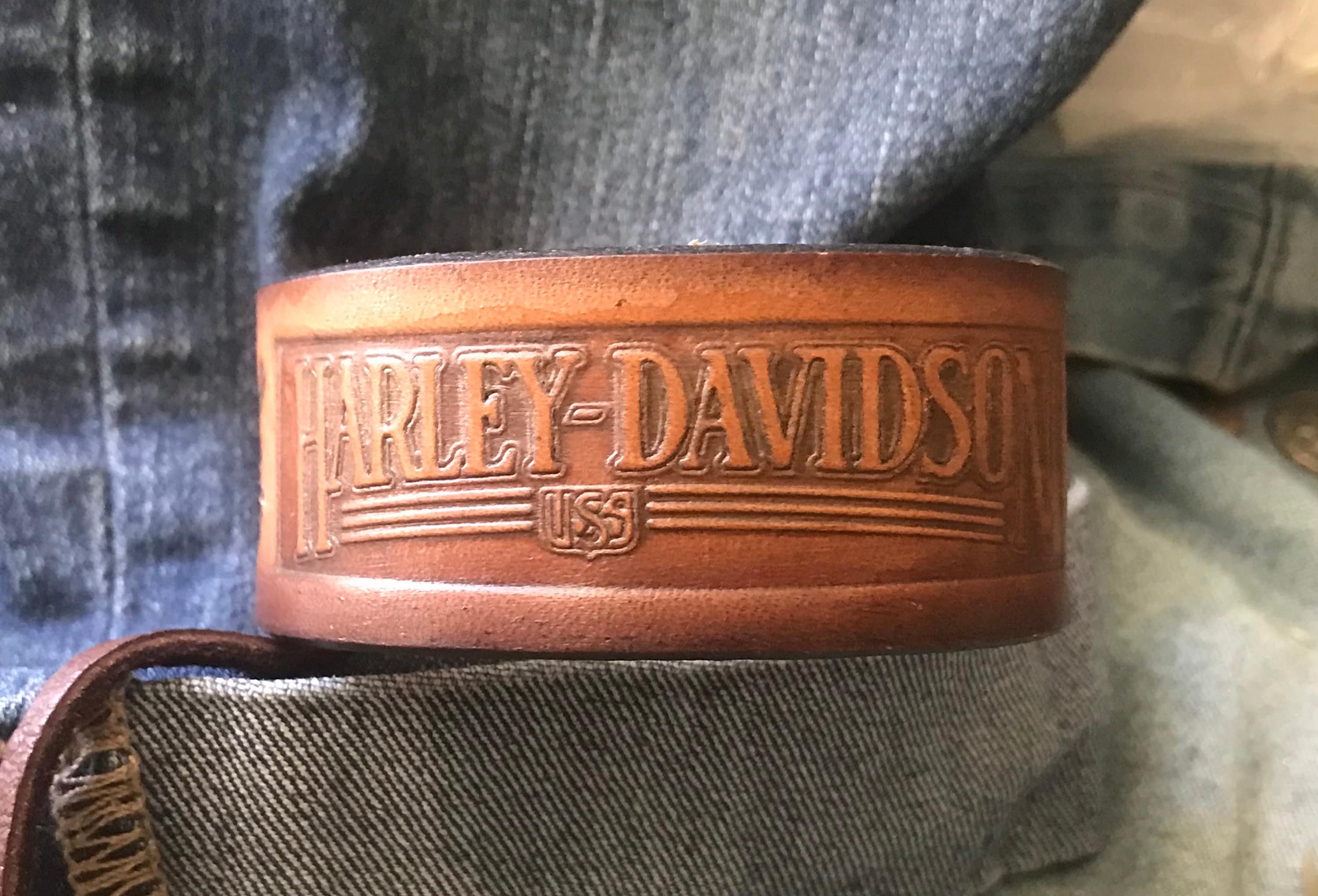 Harley davidson leather on sale bracelet