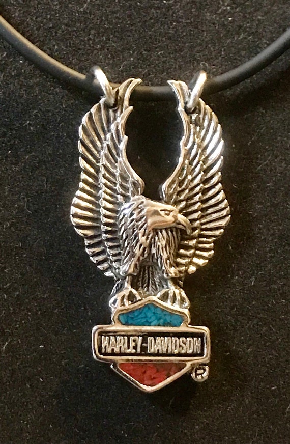 Harley Davidson Eagle and Bar Shield  Necklace
