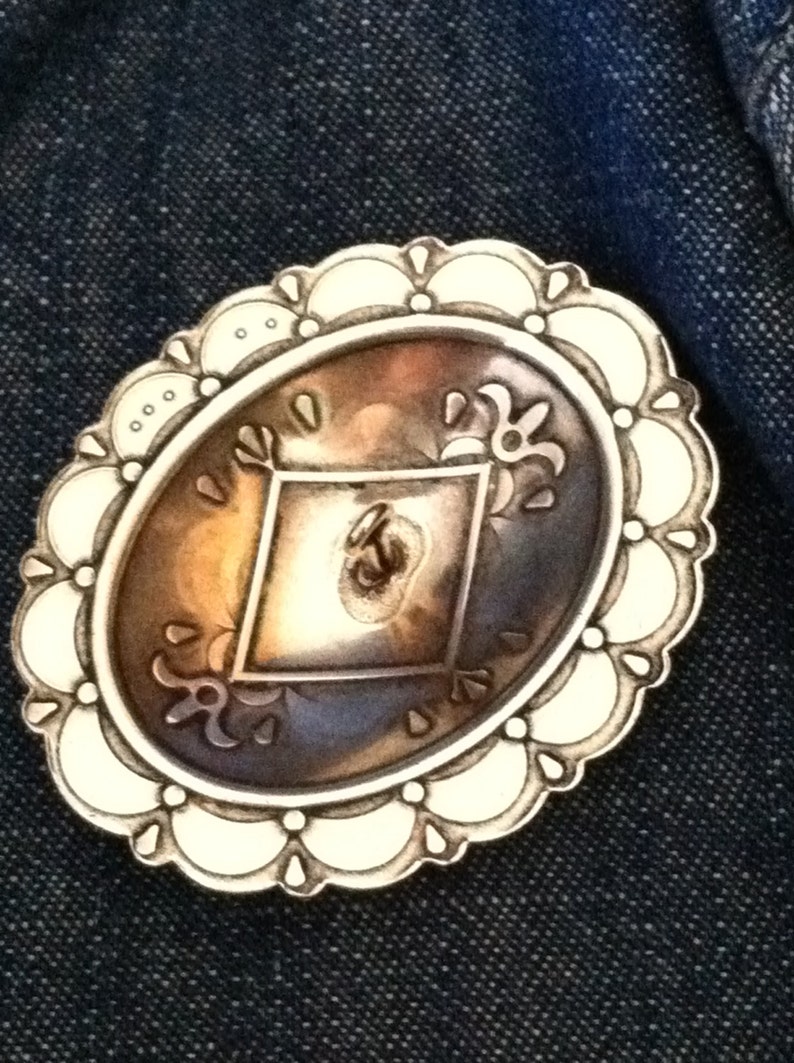 4 Silver Large Oval Concho Buttons Etsy Israel