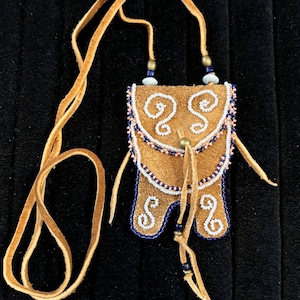 Beaded Brain Tan Medicine Bag