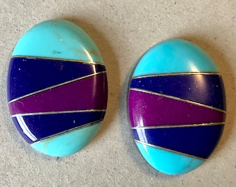 2- Turquoise / Sugilite / Lapis Inlay Cabachons
