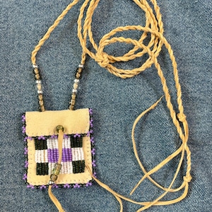 Beaded Leather Medicine Bag