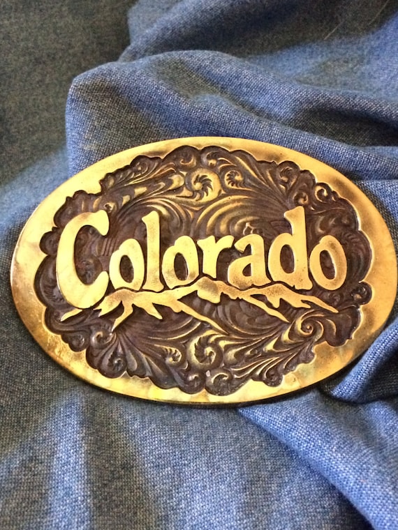 Vintage Bronze Colorado Belt Buckle
