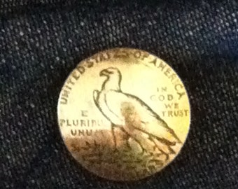 5 - Five Dollar Gold Piece Conchos - Tails (cast coin)