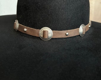 Silver 5 Concho Hatband -2