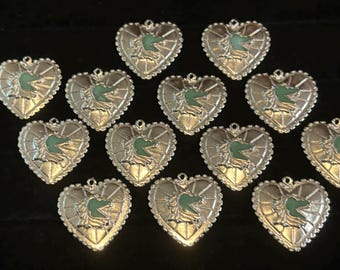 13 Heart & Horse Charms   #095