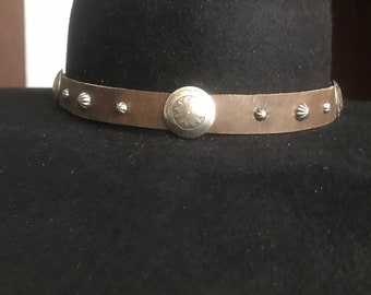 Silver 3 Concho Hatband - 40