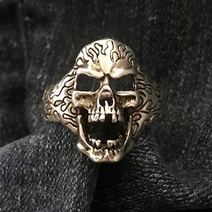 Vintage G&S Silver Skull Men&#39;s Ring