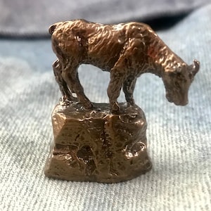 Bronze Mountain Goat Statue - Miniature