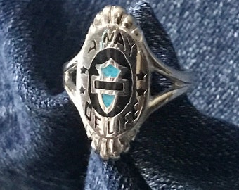 Silver HD Biker A Way of Life Ring - sz9