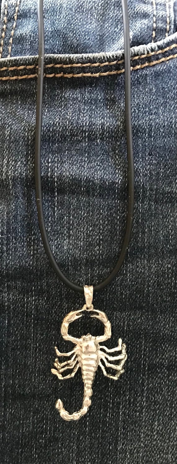 Silver Scorpion Pendant Necklace