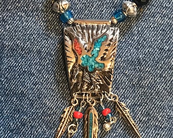 Silver Harley Diving Eagle Watchband Pendant Necklace