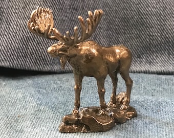 Bronze Moose Statue - Miniature