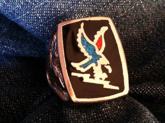 Lightning bolt biker ring deals