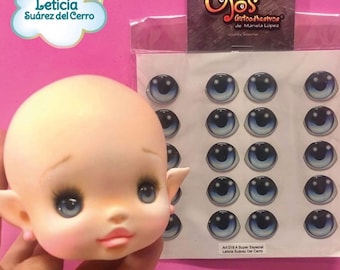 Resin Eyes Brown Color for Craft Dolls, Components for Air Dry Clay  Figures, Embellishments Scrapbook Supply, Eyes Stickers for Crafts, 