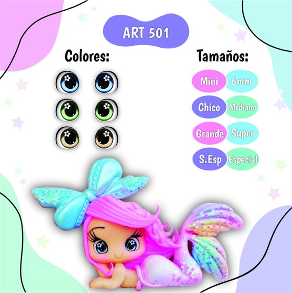 Resin Eyes assorted colors with a flower inside, 3D eyes adhesive stickers supplies for crafts dolls, Set of 12 pairs.