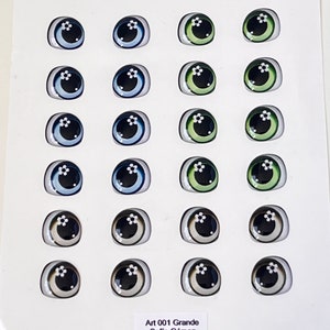 Resin Eyes assorted colors with a flower inside, 3D eyes adhesive stickers supplies for crafts dolls, Set of 12 pairs. image 4