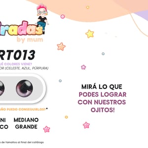 EYES 3D STICKERS, ojos 3D model #013 autoadhesivos Modelar Un Mundo, cold porcelain, porcelana fria, foam art, crafts for dolls