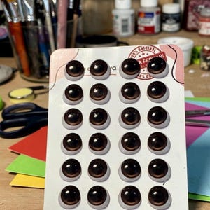 Adesivi per occhi di bambola in resina 3D marrone - Creazione realistica, 12 paia