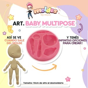Silicone mold baby figure for crafts, Multifunctional  silicon mould for make clay figures, Silicon mold for party favors and cake toppers