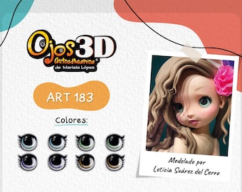3 packs 3D eyes  stickers #O4 3D-ojos autoadesivos clay porcelain foam  m may 
