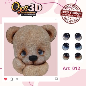 Resin 3D Eyes assorted colors for figures, Supplies cold porcelain air dry clay crafts, Artisan components for dolls, Adhesive eye diy