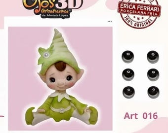 Yeux ronds 3D en résine bleus et noirs pour poupées, Lot de 12 paires d'yeux adhésifs pour figurines en argile séchées à l'air, Fourniture scrapbooking embellissements,