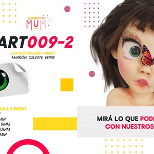 EYES 3D STICKERS, ojos 3D model #009-2 autoadhesivos Modelar Un Mundo, cold porcelain, porcelana fria, foam art, crafts for dolls