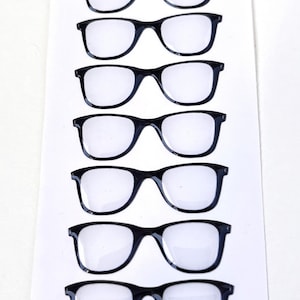 Resin Eyeglasses for Craft Doll, 3D Black Glasses Stickers for Crafts ...