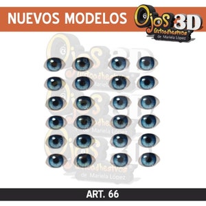 EYES 3D STICKERS, ojos 3D  #66 autoadhesivos ,de Mariela Lopez, cold porcelain, porcelana fria, polymer clay ,foam art crafts, for dolls