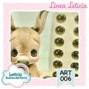 EYES 3D STICKERS, ojos 3D model #006 autoadhesivos Leticia Suárez del Cerro, cold porcelain, porcelana fria, foam art, crafts for dolls