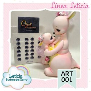 ADESIVI 3D OCCHI, modello 3D ojos #001 autoadesivi Leticia Suárez del Cerro, porcellana fredda, porcelana fria, foam art, artigianato per bambole
