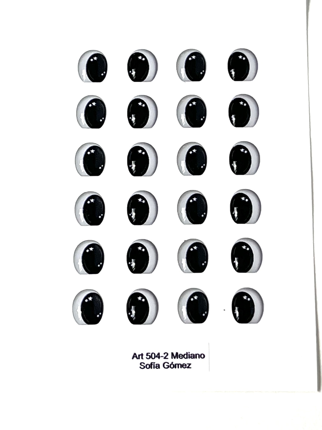 Resin 3D Eyes Black Color for Craft Figures, Stickers Adhesive Eye