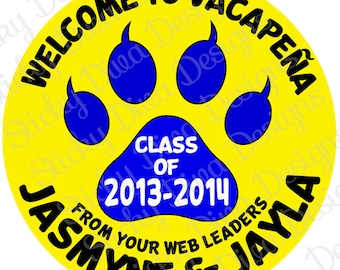 PERSONALIZED STICKERS - Custom SCHOOL Stickers -Any Color Any Mascot-  Round Gloss Labels - Perfect for Fundraisers