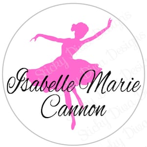 PERSONALIZED STICKERS - Custom Sweet Ballerina Monogrammed Labels - Gloss Labels - Bridal Showers, Weddings, Baby Showers, Birthday Parties