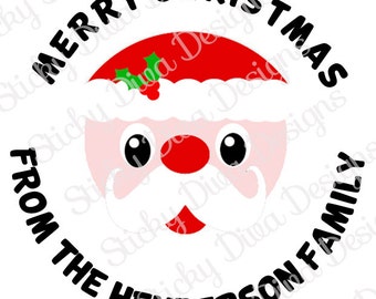 PERSONALIZED STICKERS - Custom Christmas Santa Monogrammed Labels - Gloss Labels - Bridal Showers, Weddings, Baby Showers, Birthday Parties