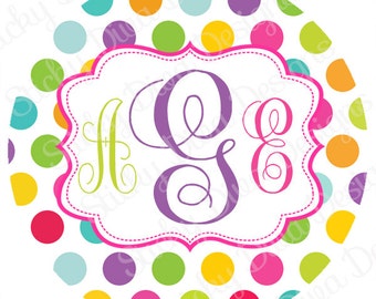 PERSONALIZED STICKERS - Custom Adorable Bright Dots Personalized Labels -  Gloss Labels