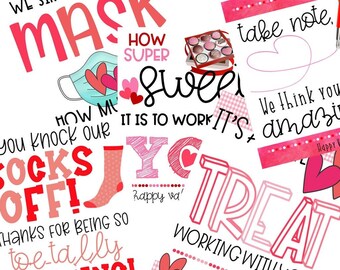 INSTANT Download Teacher/Employee Valentine Treat Notes