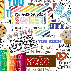 INSTANT Download Teacher/employee Treat Notes Set 2 - Etsy
