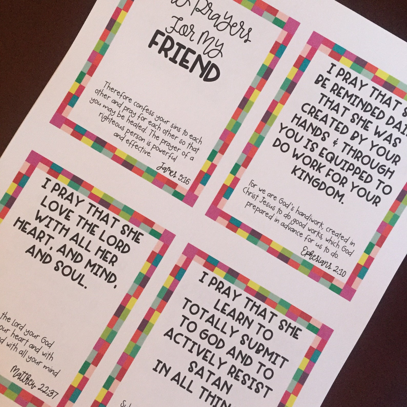 Prayers for My Prayer Partner Friend Sister Scripture Cards: - Etsy