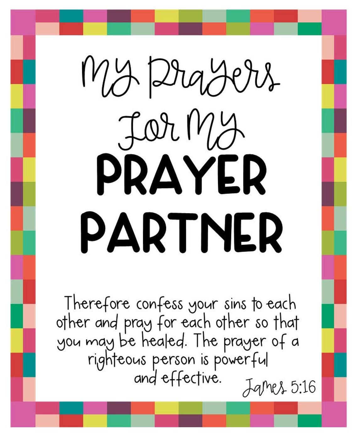 Prayers for My Prayer Partner Friend Sister Scripture Cards Etsy